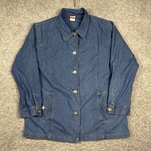 Tudor Court‎ Denim Jean Jacket Button Up Womens XL Blue